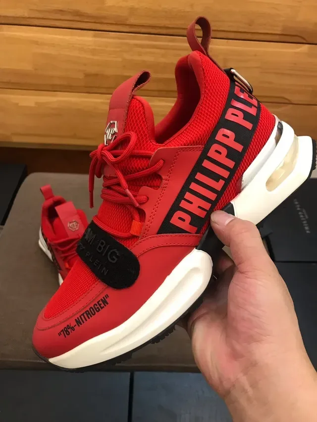 Philipp Plein Sonha Grande Vermelho Estilo de Vida Tênis 2