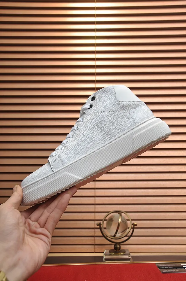 Philipp Plein High-Top White Pebbled Leather Platform Sneaker 6