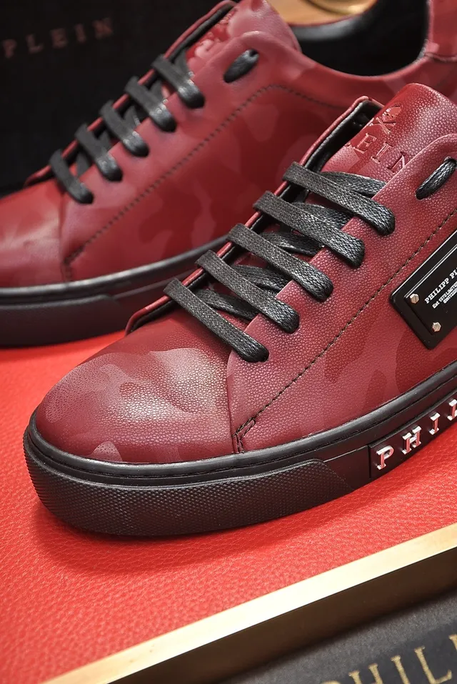 Philipp Plein Sneakers lifestyle en cuir à imprimé camo rouge 3