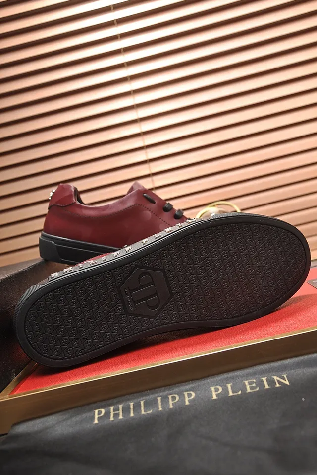 Philipp Plein Sneakers lifestyle en cuir à imprimé camo rouge 4