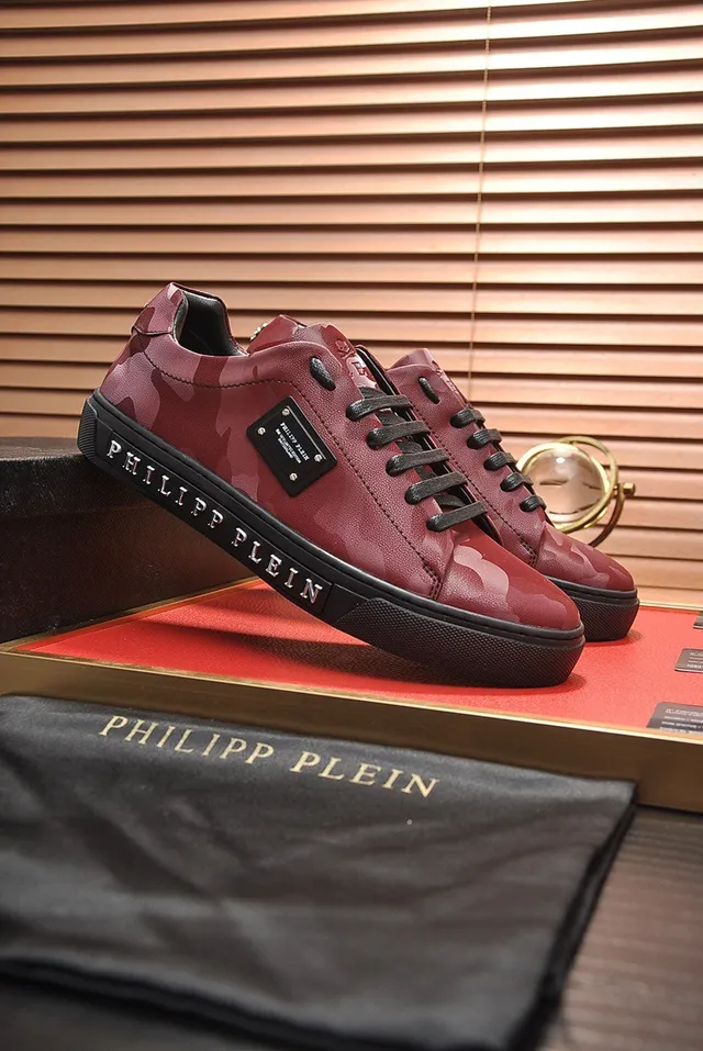 Philipp Plein Sneakers lifestyle en cuir à imprimé camo rouge 7