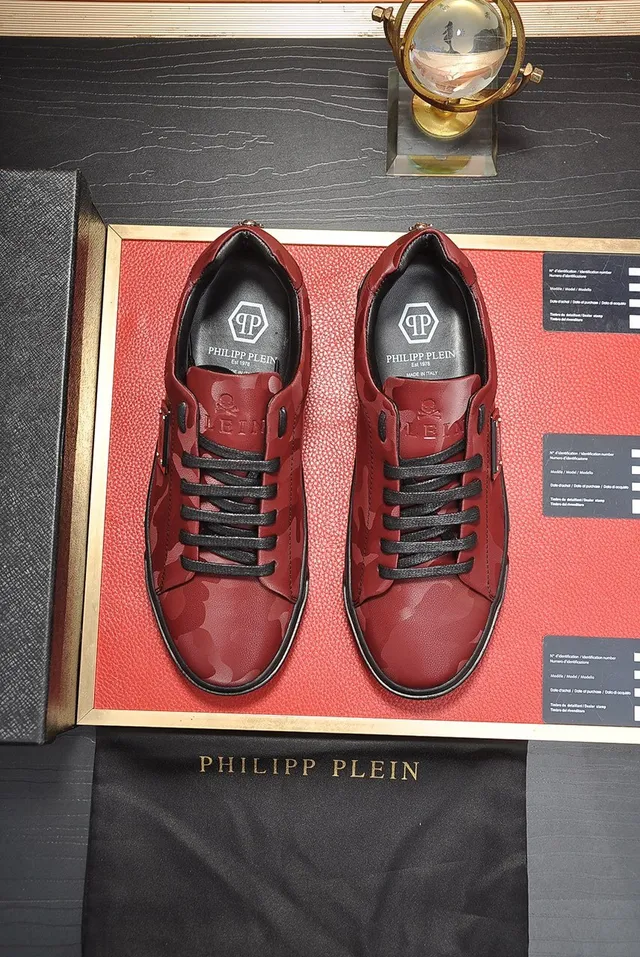 Philipp Plein Sneakers lifestyle en cuir à imprimé camo rouge 8