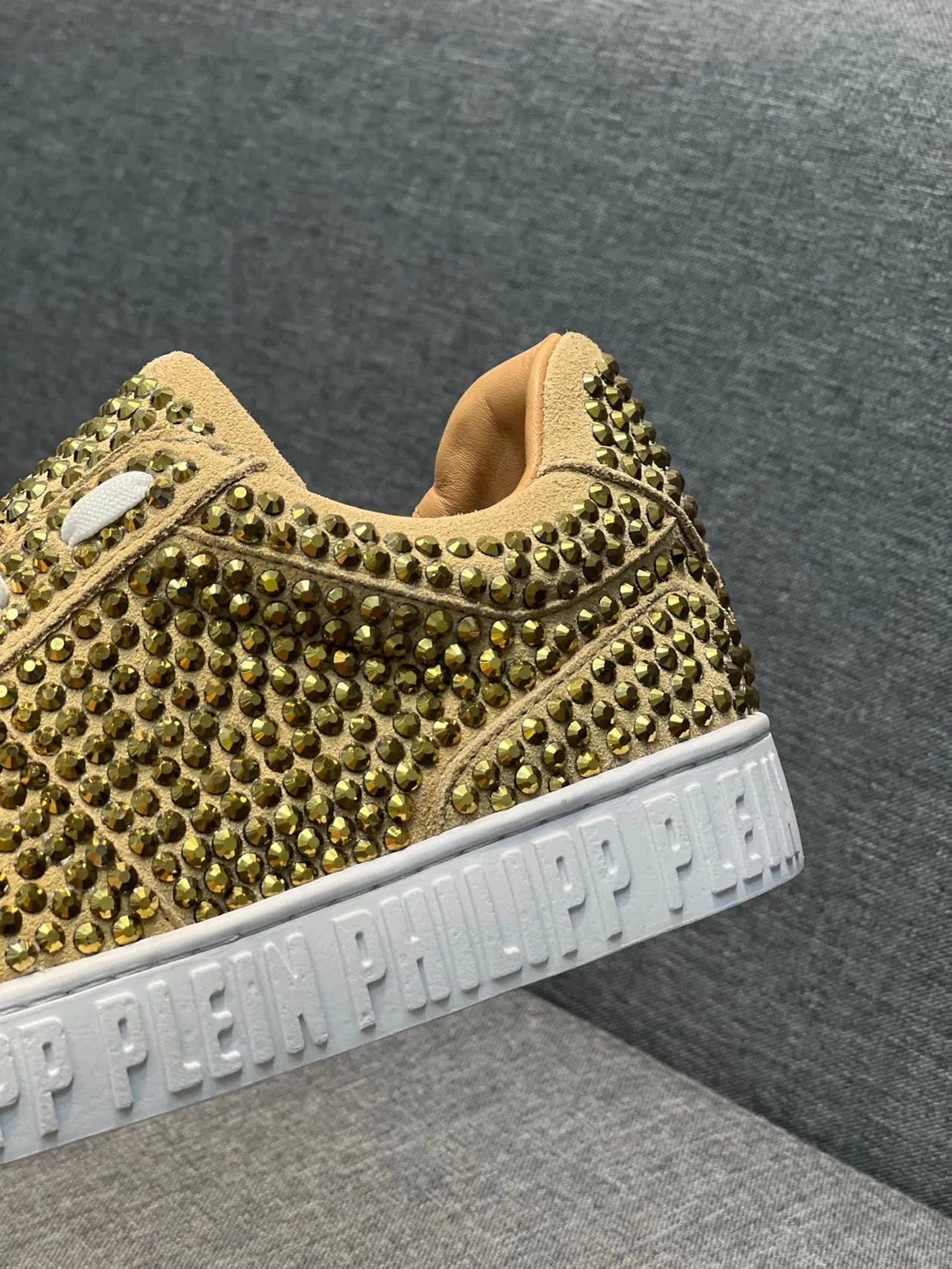 Philipp Plein Sneakers à clous Or Beige Low-Top Lifestyle Sneakers 9