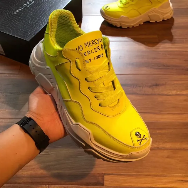 Philipp Plein Jaune Semelle Blanche Néon Supérieur Baskets épaisses 4