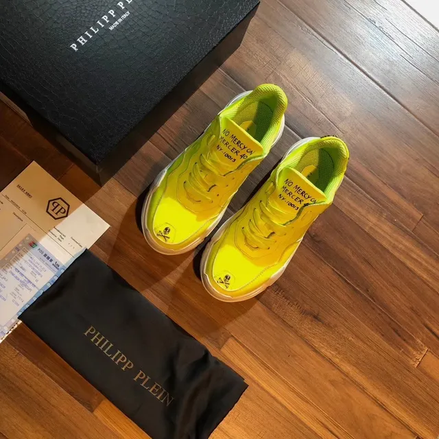 Philipp Plein Jaune Semelle Blanche Néon Supérieur Baskets épaisses 5