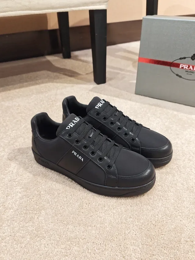 Prada Black Leather and Nylon Lifestyle Sneaker 5