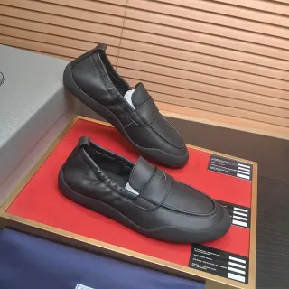 Prada Black Soft Leather Penny Strap Loafer
