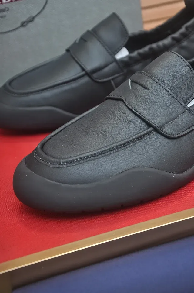 Prada Black Soft Leather Penny Strap Loafer 2