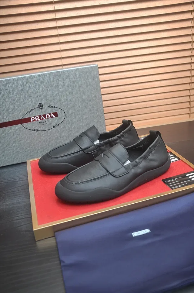 Prada Black Soft Leather Penny Strap Loafer 4