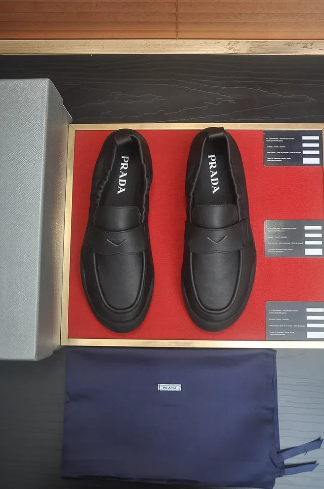 Prada Black Soft Leather Penny Strap Loafer 5