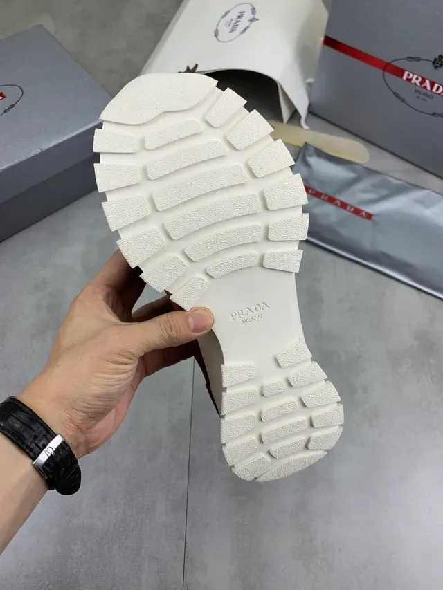 Prada Brown Suede and Mesh Lace-Up Lifestyle Sneaker 3