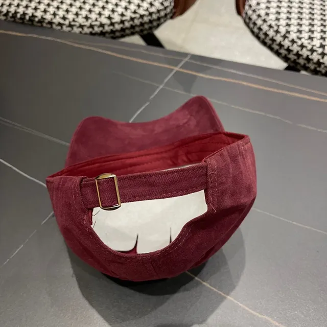 Prada Borgonha Estruturada Seis-Painel Pré-Curvado Brim Boné de Beisebol 10