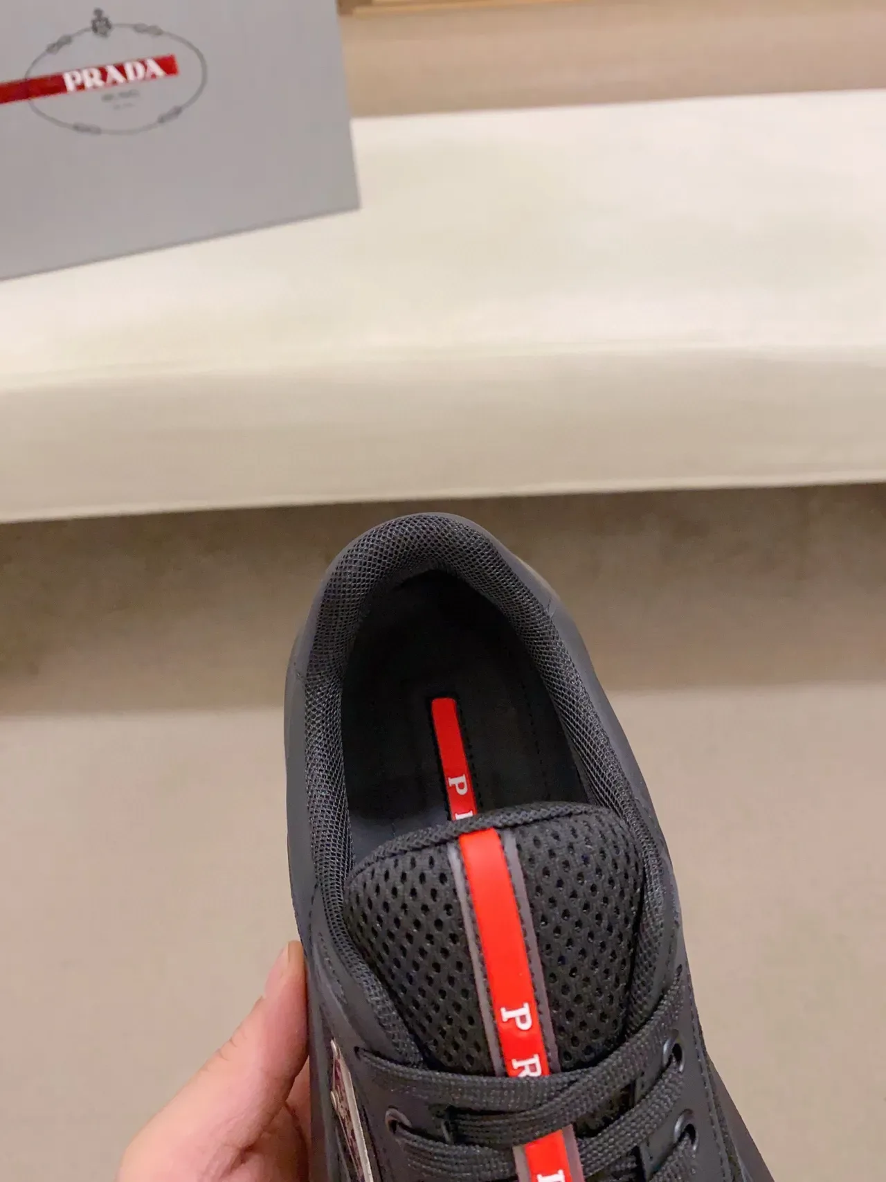 Prada Cloudbust Black and Red Lifestyle Sneakers 5