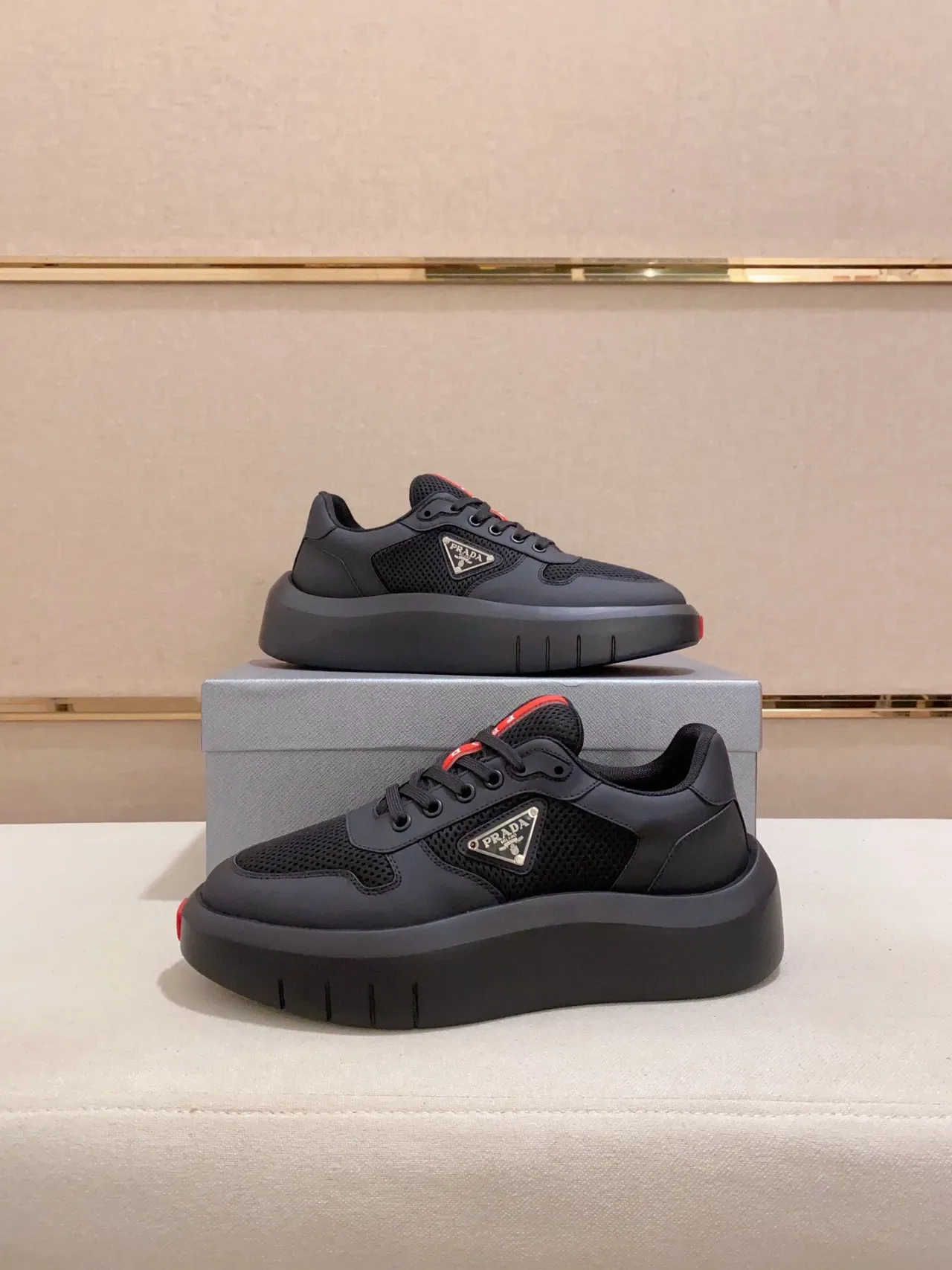Prada Cloudbust Black and Red Lifestyle Sneakers 6
