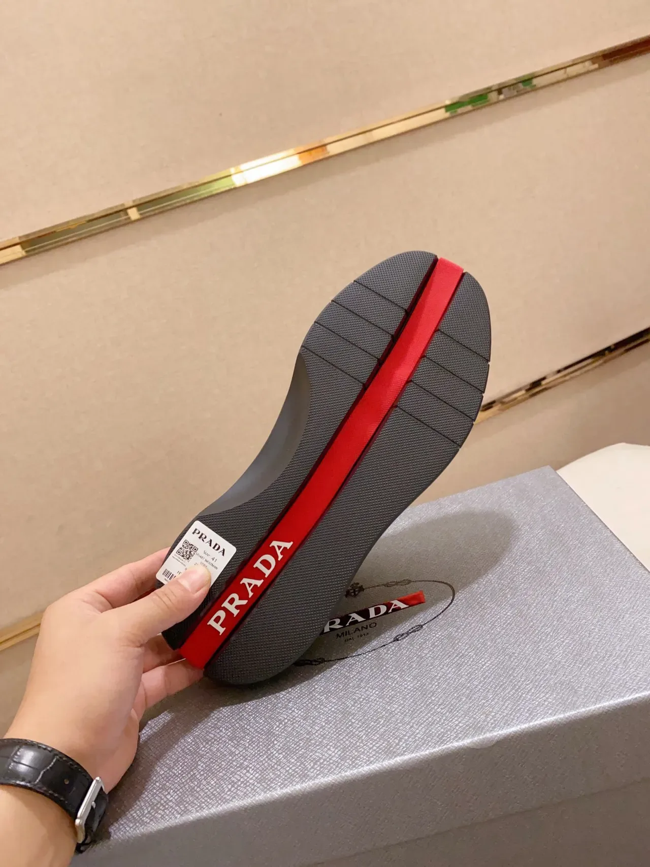 Prada Cloudbust Black and Red Lifestyle Sneakers 8