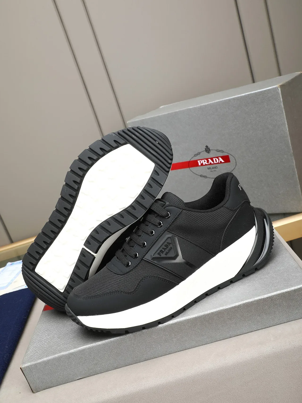 Prada Cloudbust Black and White Chunky Sneakers 2