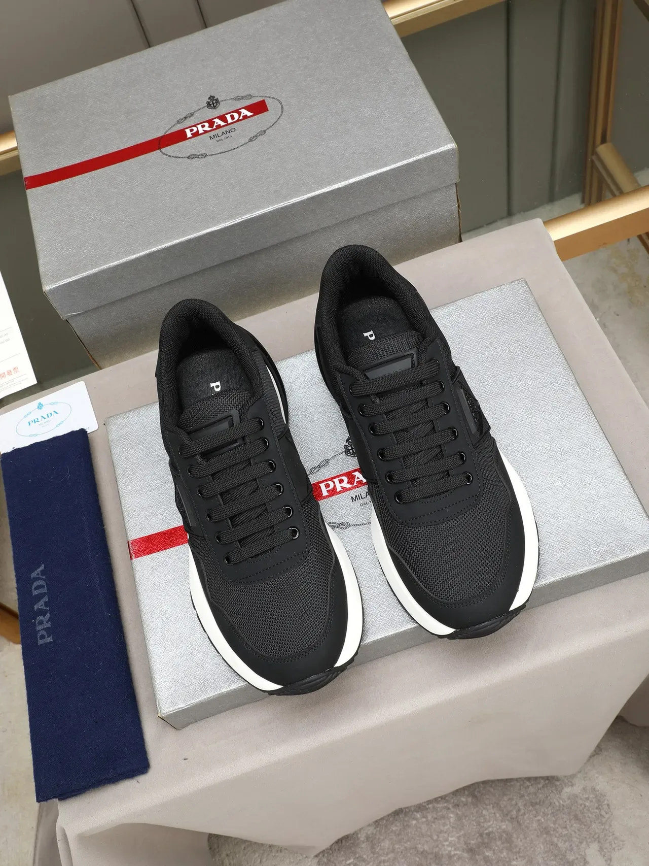 Prada Cloudbust Black and White Chunky Sneakers 3