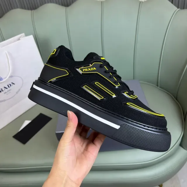Prada Cloudbust Black and Yellow Lifestyle Sneakers 4