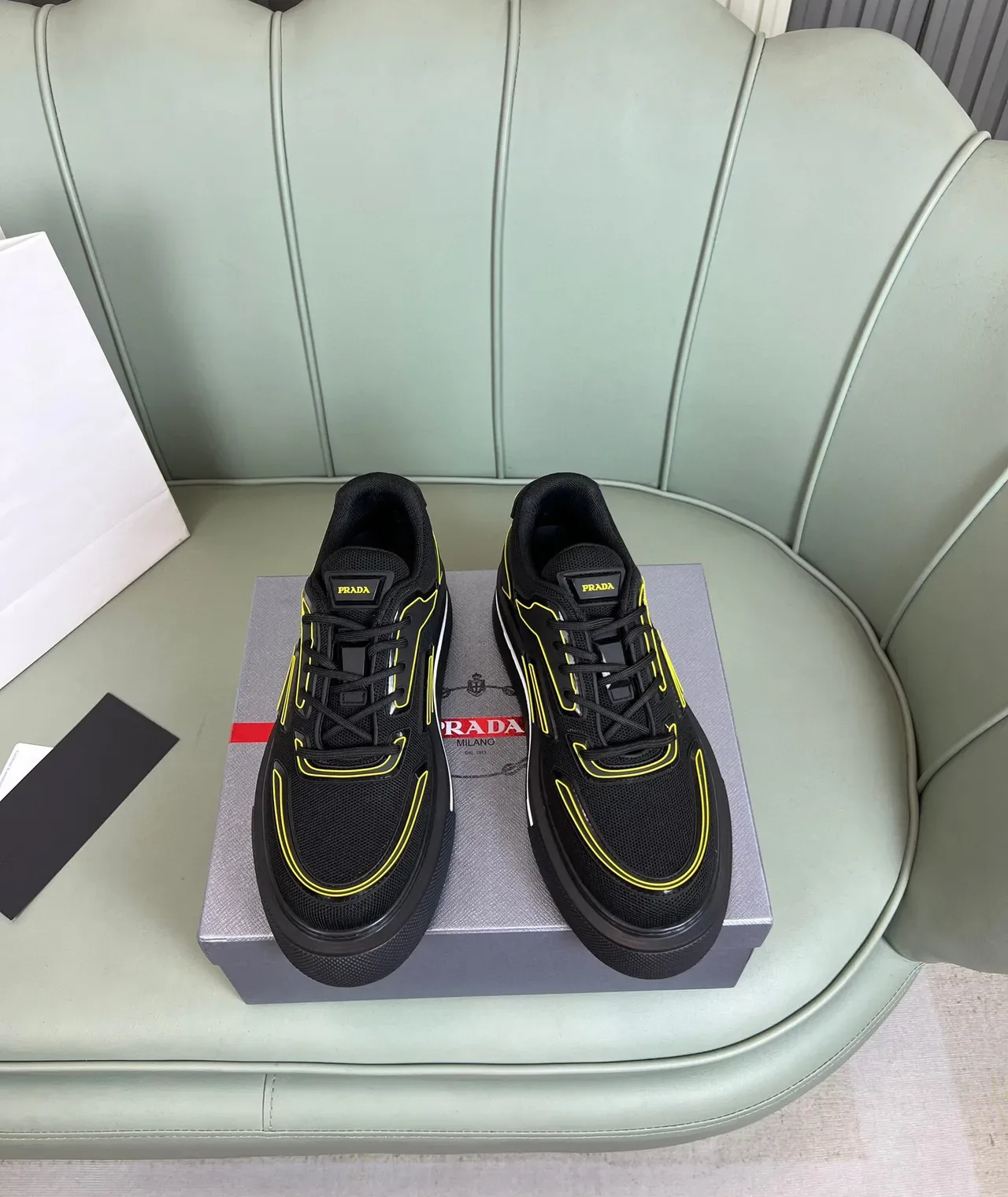 Prada Cloudbust Black and Yellow Lifestyle Sneakers 9