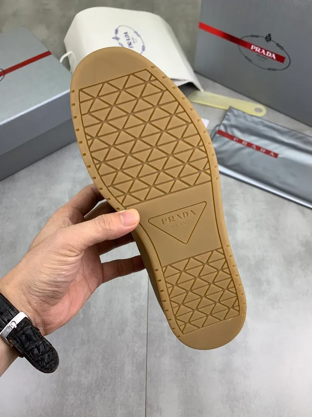 Prada Cloudbust Black Beige Leather And Textile Upper Gum Rubber Sole Lifestyle Sneakers 2