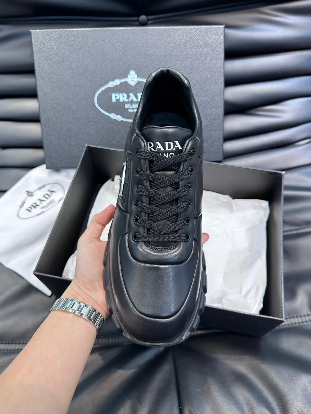 Prada Cloudbust Black Chunky Sneakers 4