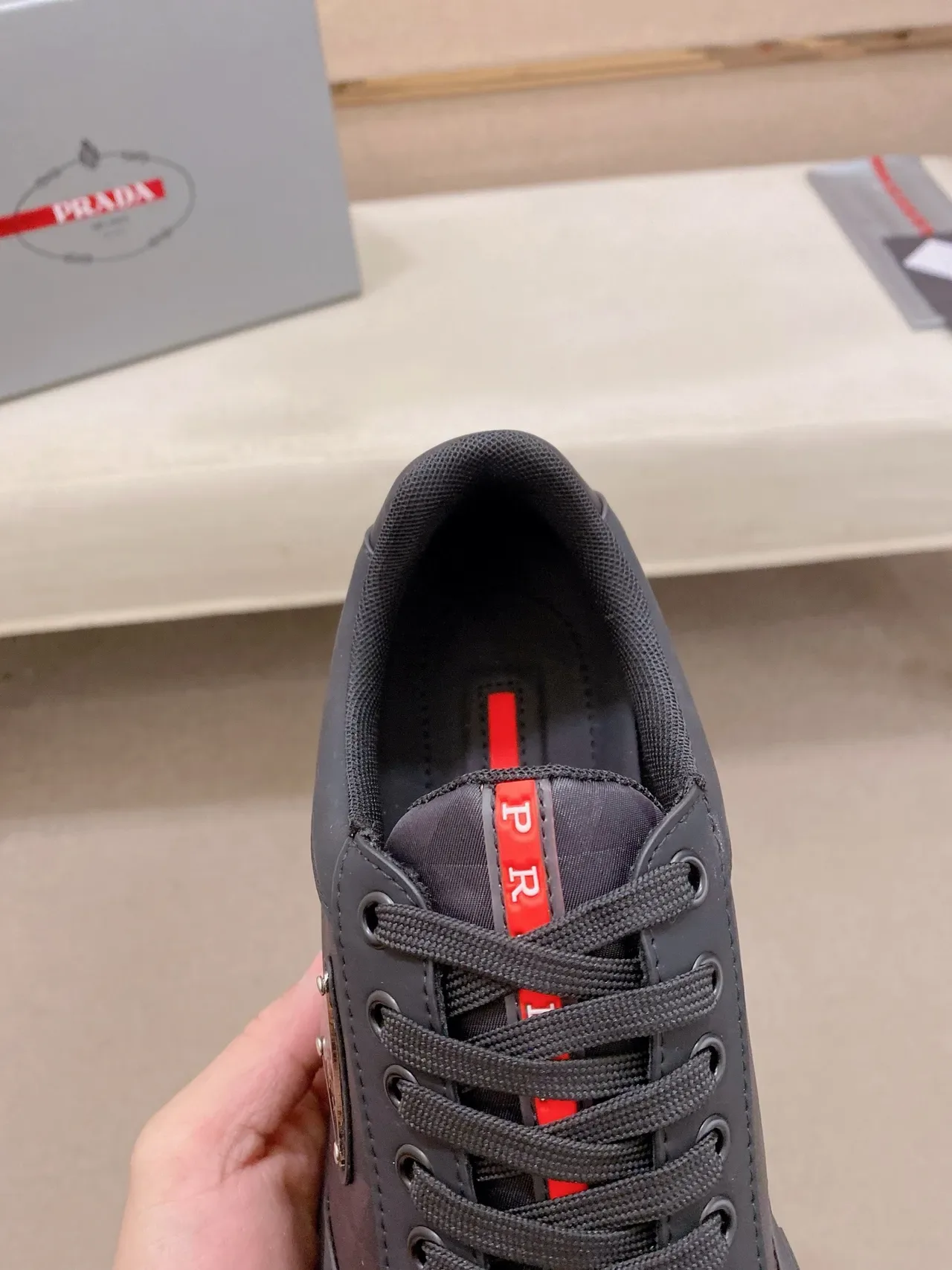 Prada Cloudbust Black Geometric Pattern Chunky Sneakers 4