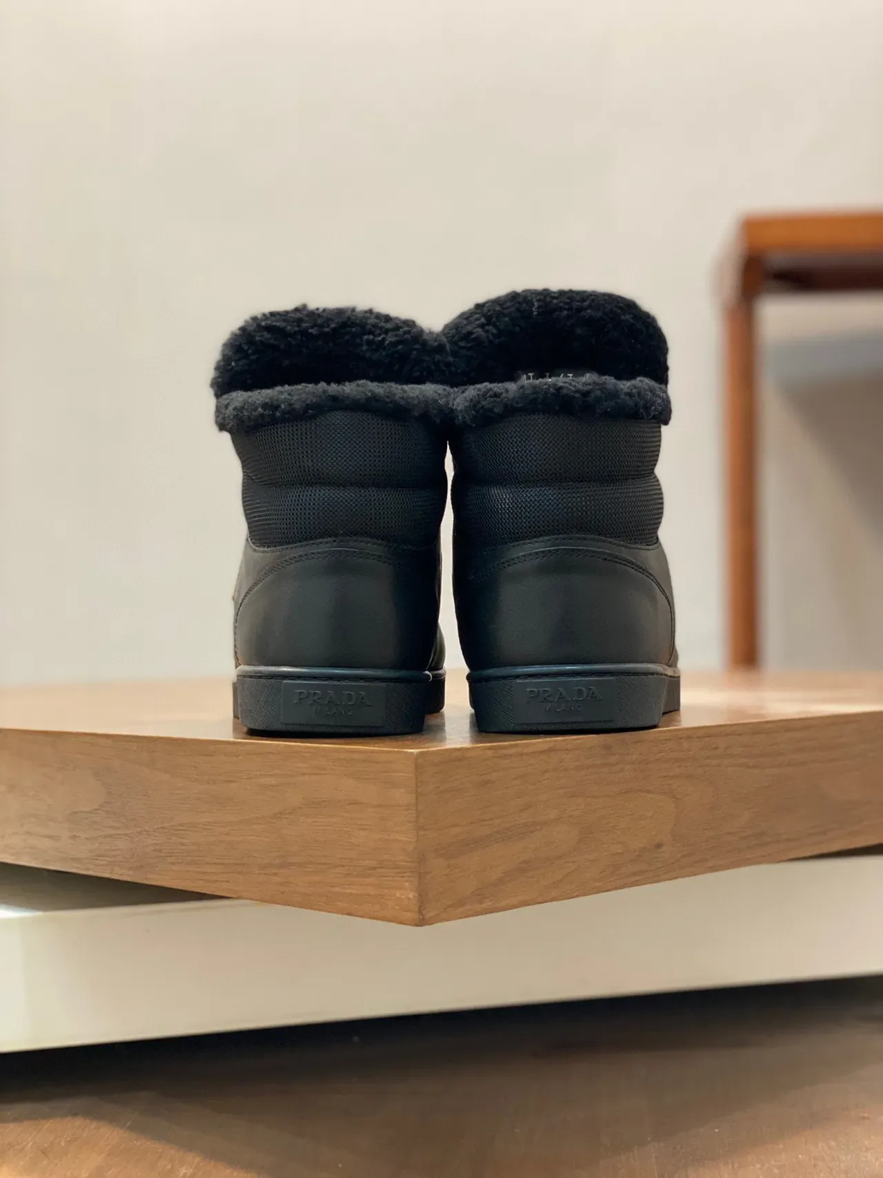 Prada Cloudbust Black High-Top Shearling-Lined Snow Boots 3