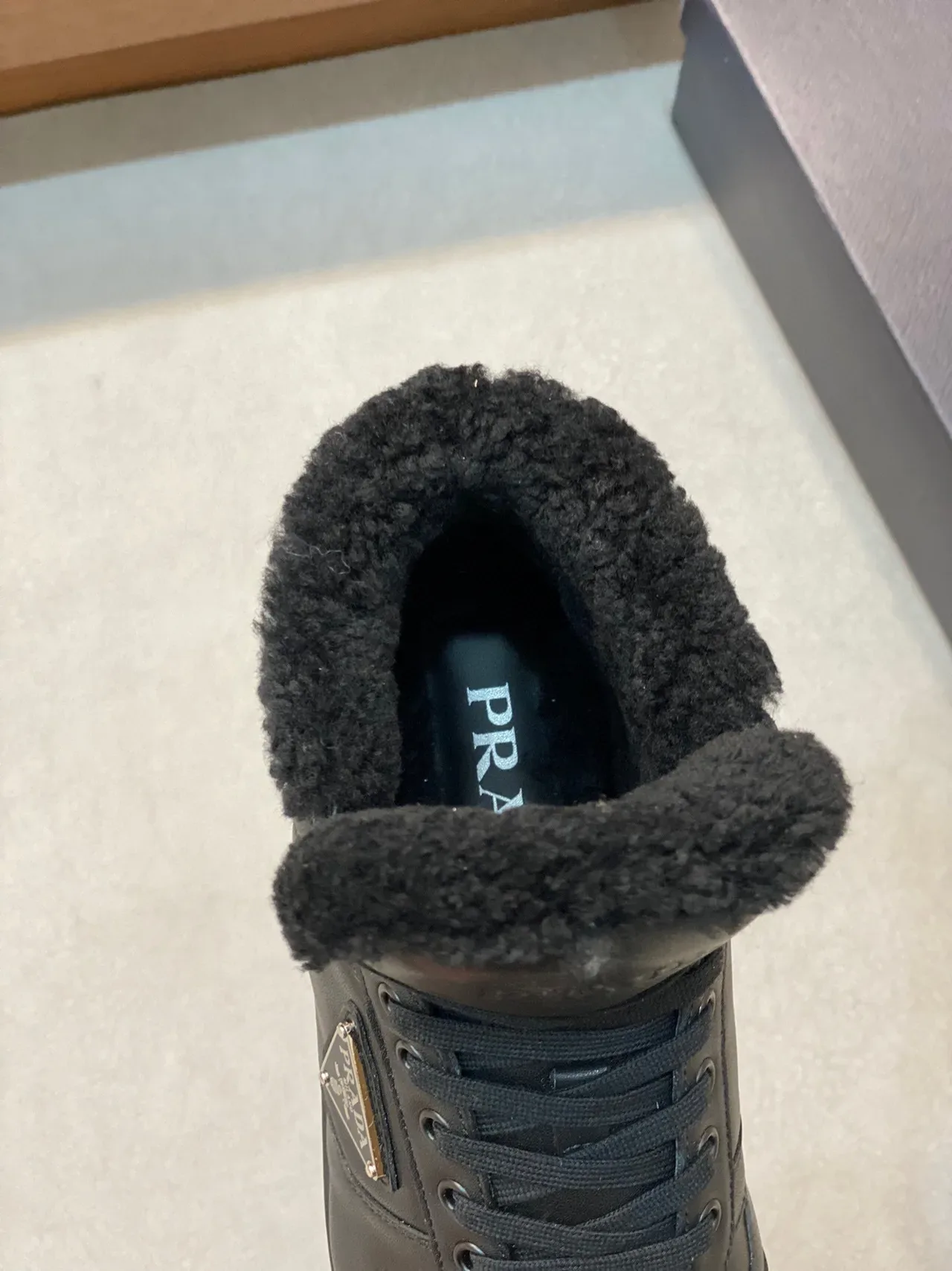 Prada Cloudbust Black High-Top Shearling-Lined Snow Boots 4
