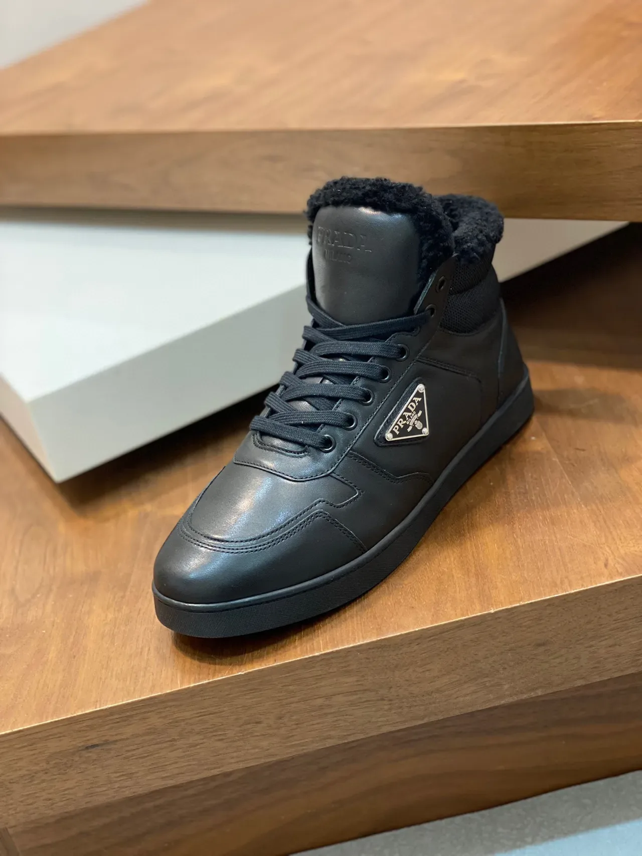 Prada Cloudbust Black High-Top Shearling-Lined Snow Boots 5