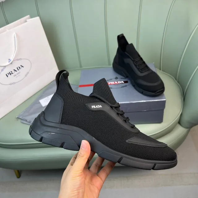 Prada Cloudbust Black Knit Sock-Fit Lifestyle Sneaker 4
