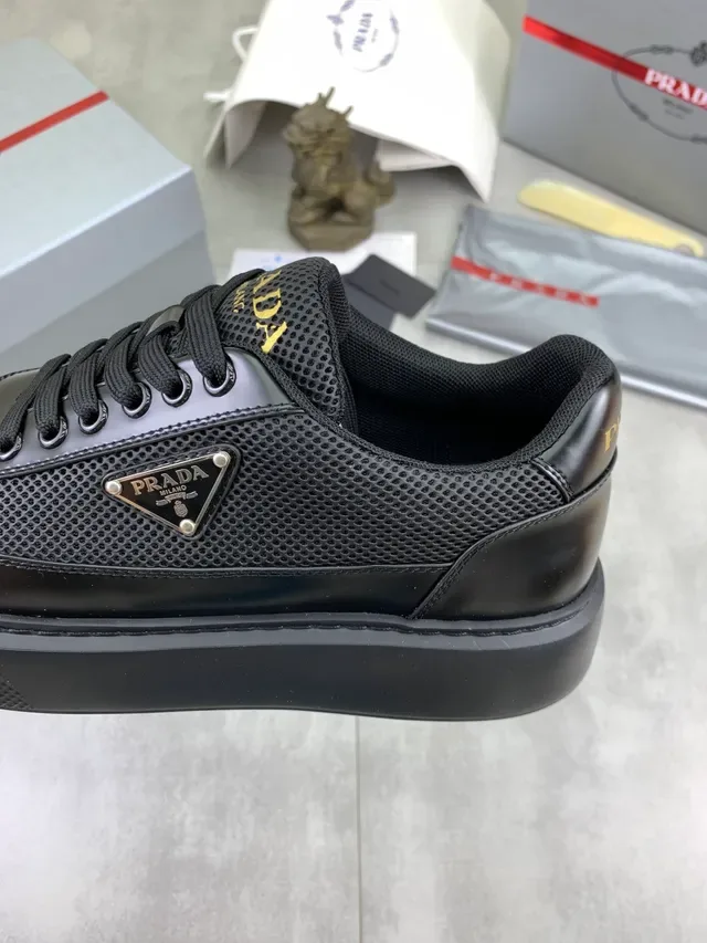 Prada Cloudbust Black Mesh and Patent Leather Chunky Sneakers 4