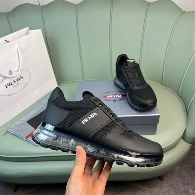 Prada Cloudbust Sneakers Lifestyle Noires en Maille et Synthétique 4