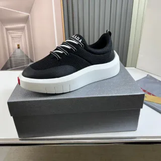 Prada Cloudbust حذاء رياضي أسود شبكي منصة أسلوب حياة