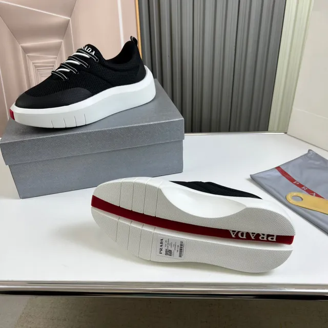 Prada Cloudbust Black Mesh Platform Lifestyle Sneakers 3
