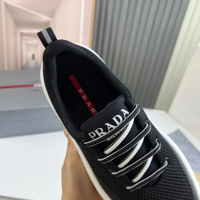 Prada Cloudbust Black Mesh Platform Lifestyle Sneakers 4