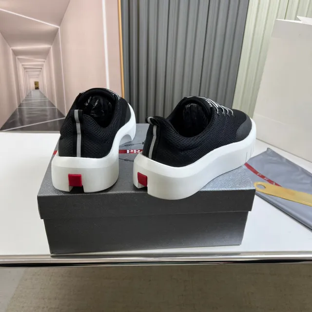 Prada Cloudbust Black Mesh Platform Lifestyle Sneakers 7