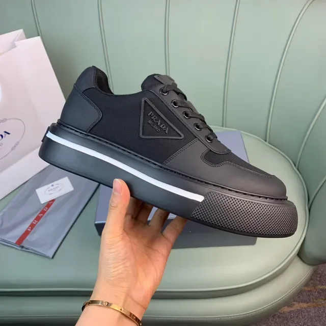Prada Cloudbust Black Mixed-Material Platform Lifestyle Sneakers 3