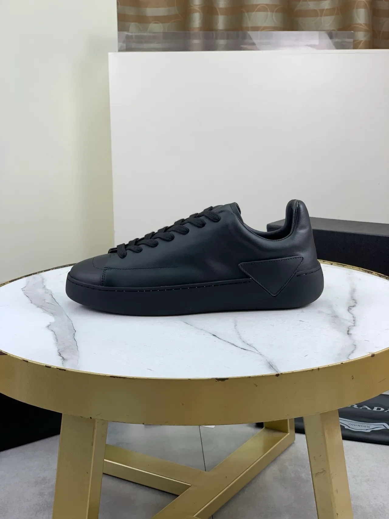 Prada Cloudbust Black Monochrome Smooth Leather Upper Lifestyle Sneakers 5