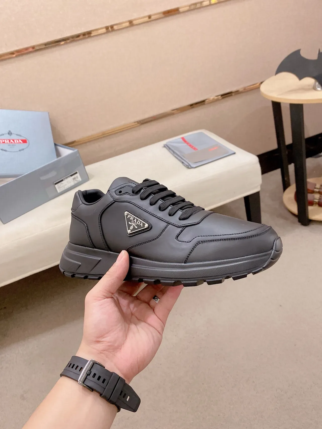Prada Cloudbust একরঙা কালো লাইফস্টাইল স্নিকার্স 4