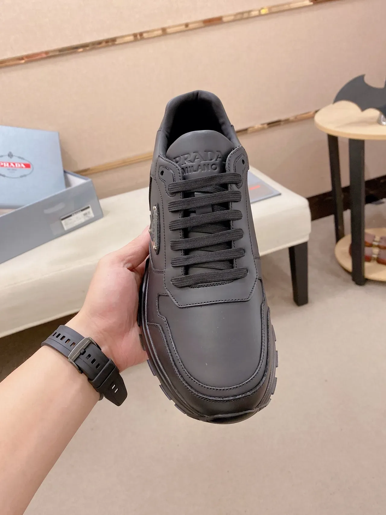Prada Cloudbust একরঙা কালো লাইফস্টাইল স্নিকার্স 5