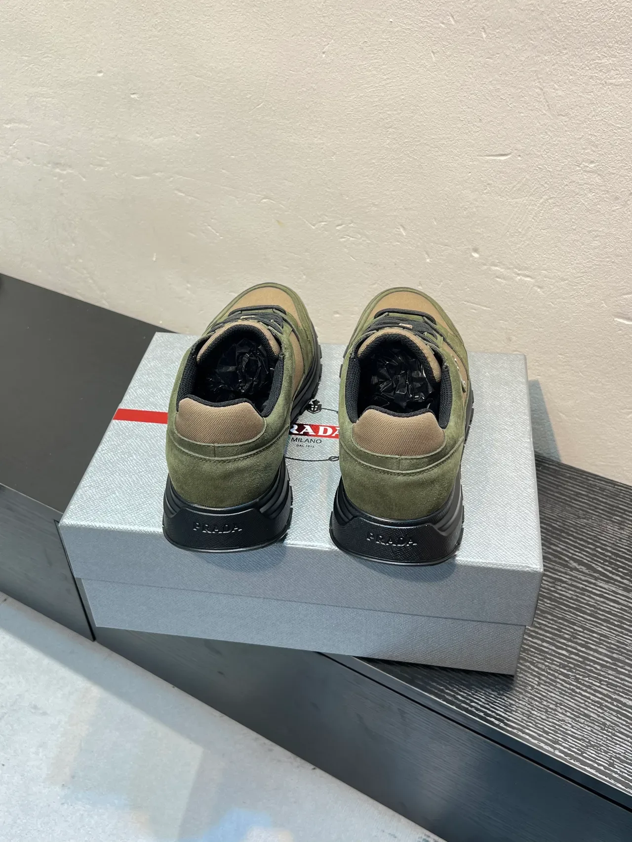 Prada Cloudbust Olive Green and Beige Lifestyle Sneakers 6