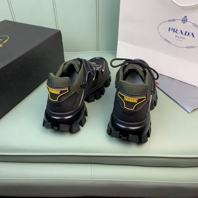 Prada Cloudbust Olive Green and Black Chunky Sneakers 4