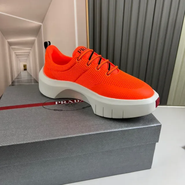 Prada Cloudbust Orange Perforated Mesh Lifestyle Sneakers 7