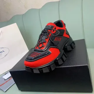 Prada Cloudbust Red and Black Chunky Sneakers