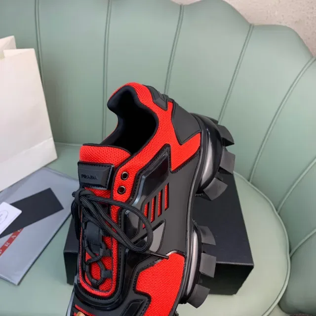 Prada Cloudbust Red and Black Chunky Sneakers 2