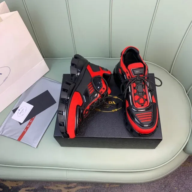 Prada Cloudbust Red and Black Chunky Sneakers 5
