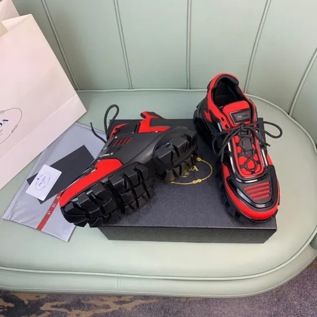 Prada Cloudbust Red and Black Chunky Sneakers 6