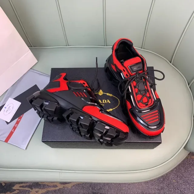 Prada Cloudbust Red and Black Chunky Sneakers 7