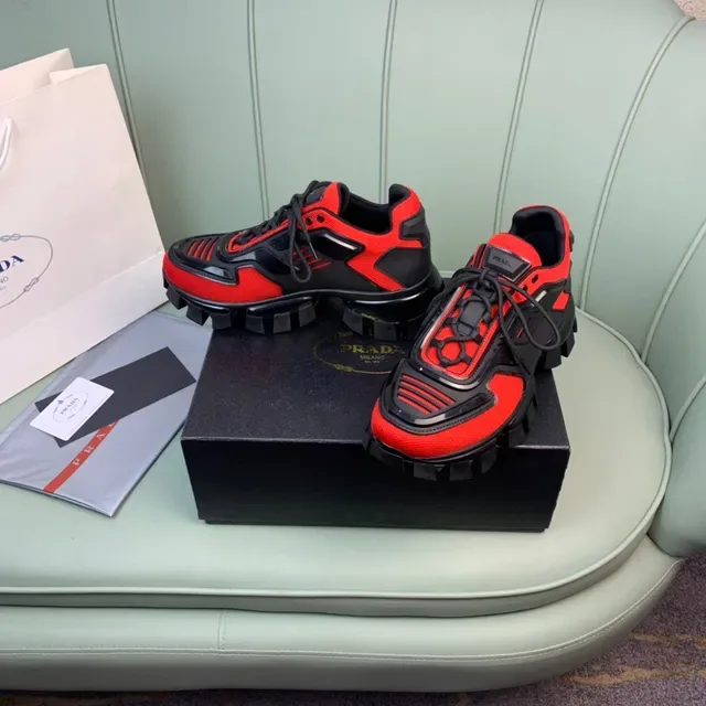 Prada Cloudbust Red and Black Chunky Sneakers 8