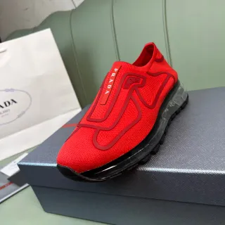 Prada Cloudbust Zapatillas Lifestyle Slip-On de Punto Rojo